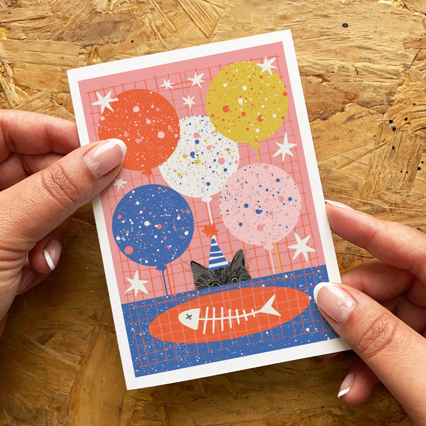 Cat with Balloons Card