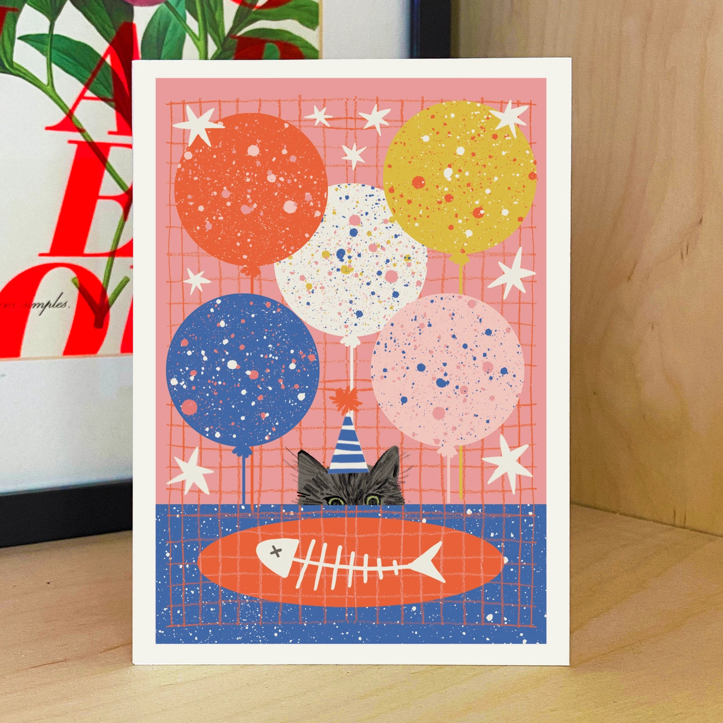 Cat with Balloons Card