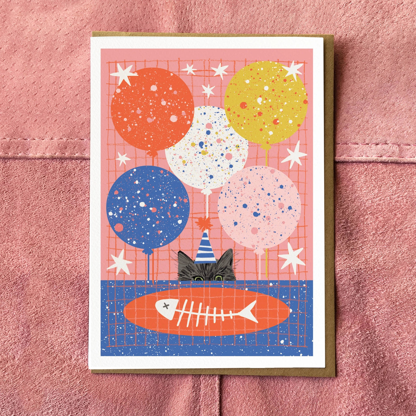 Cat with Balloons Card