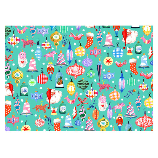 Happy Holidays Bauble Wrapping Paper