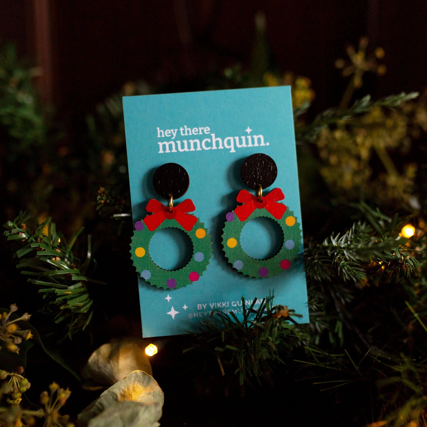 Christmas Wreath Statement Studs