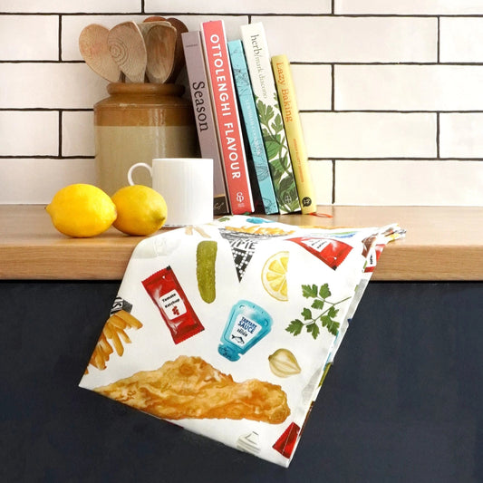 Fish & Chips Tea Towel