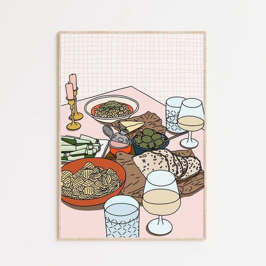 Girl Dinner Print
