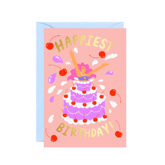 Happiest Birthday Girl Cake Card