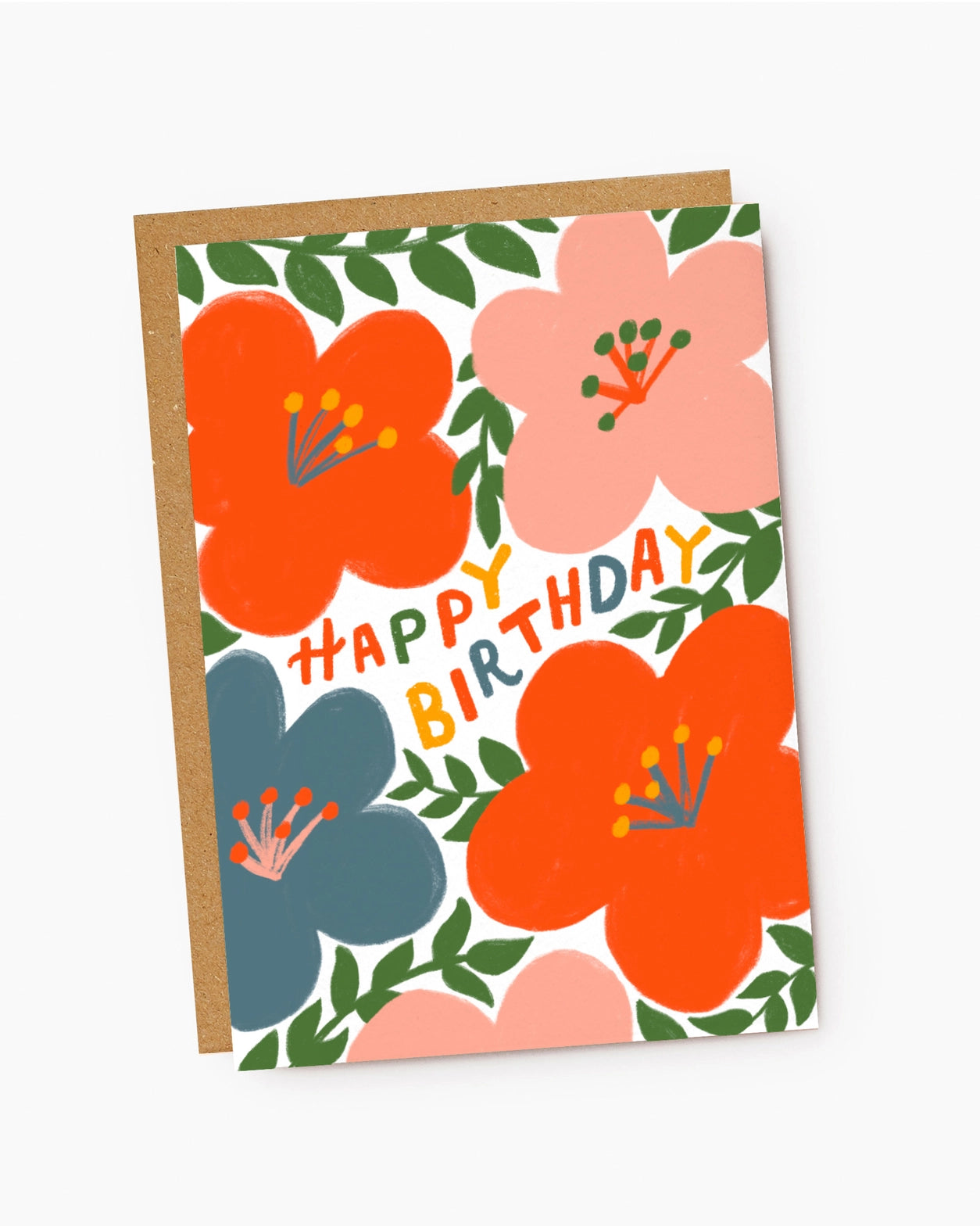 Bright Floral Happy Birthday Card