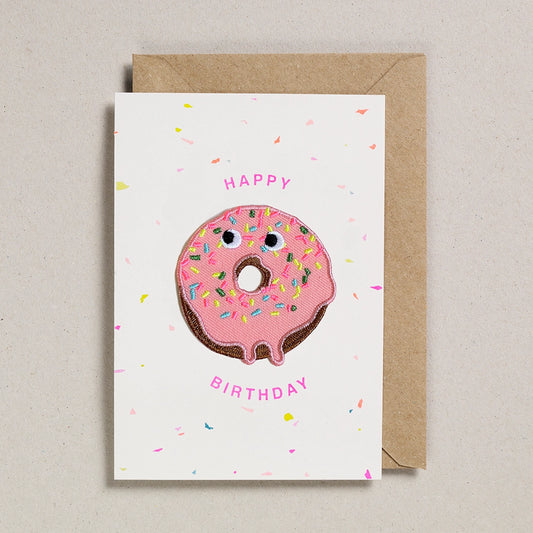 Happy Birthday Doughnut Card - Iron-on Patch