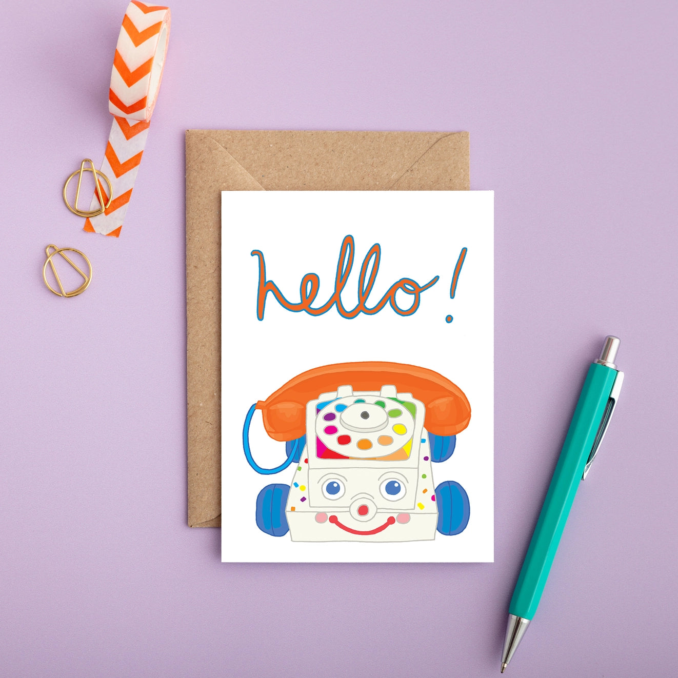 'Hello!' Vintage Toy Phone Card