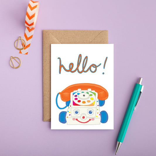 'Hello!' Vintage Toy Phone Card