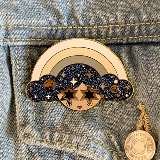 Lady in the Moon Enamel Pin