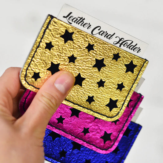 Leather Stars Card Holder
