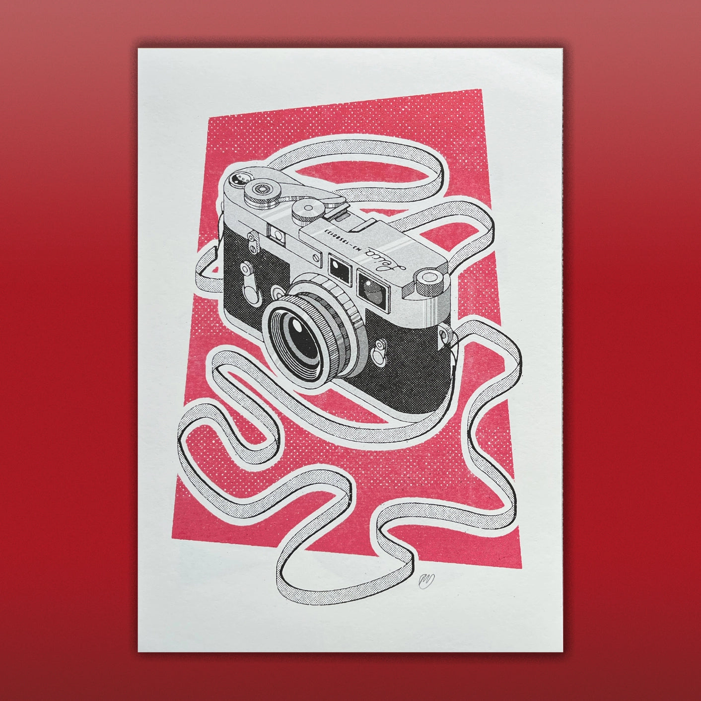 Leica M3 Camera Risograph Print