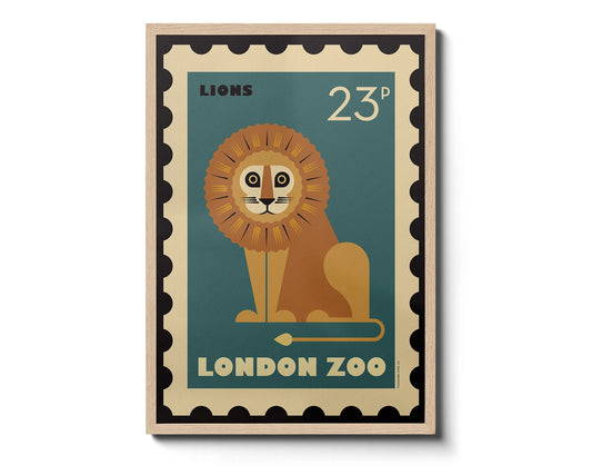 Lion Stamp Print