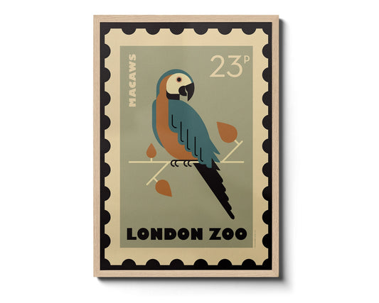 Macaw Stamp Print
