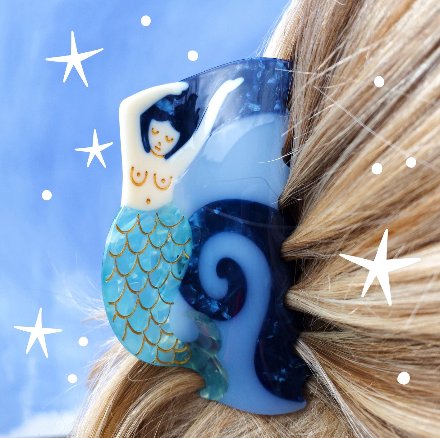 Large Mermaid Hair Claw