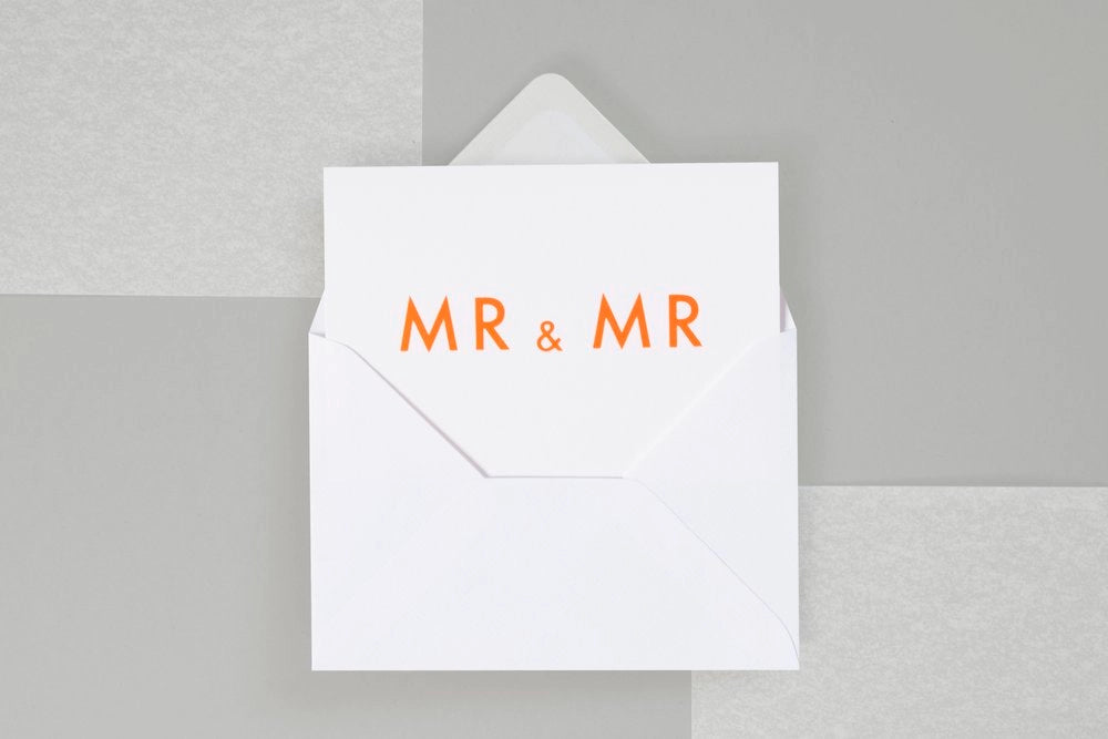 Mr & Mr Neon Print Card