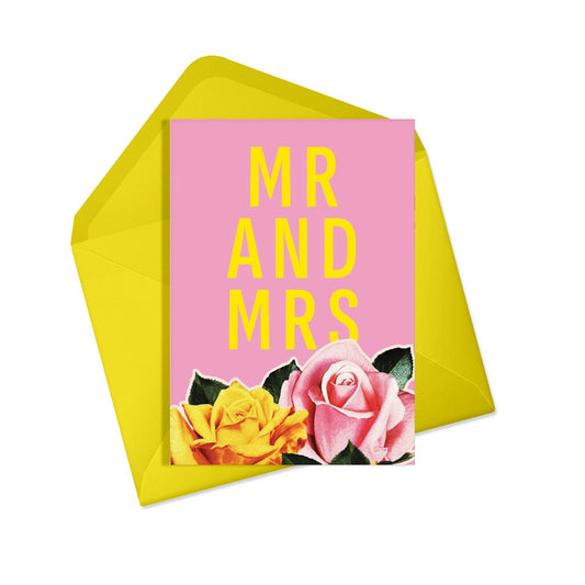 Mr & Mrs Floral Wedding Card