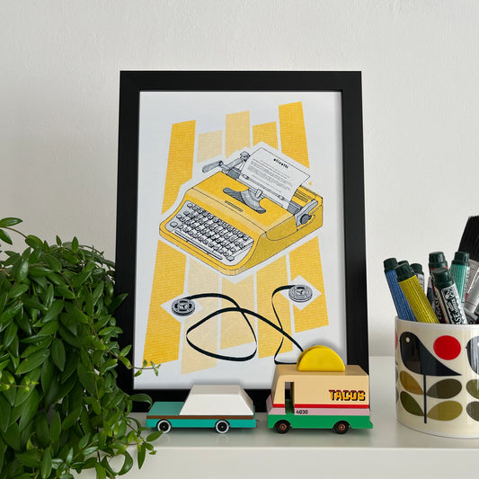 Olivetti Typewriter Risograph Print