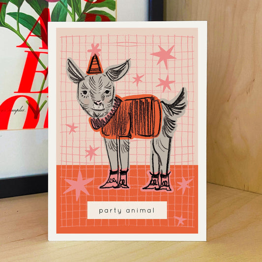 Party Animal Goat Card no