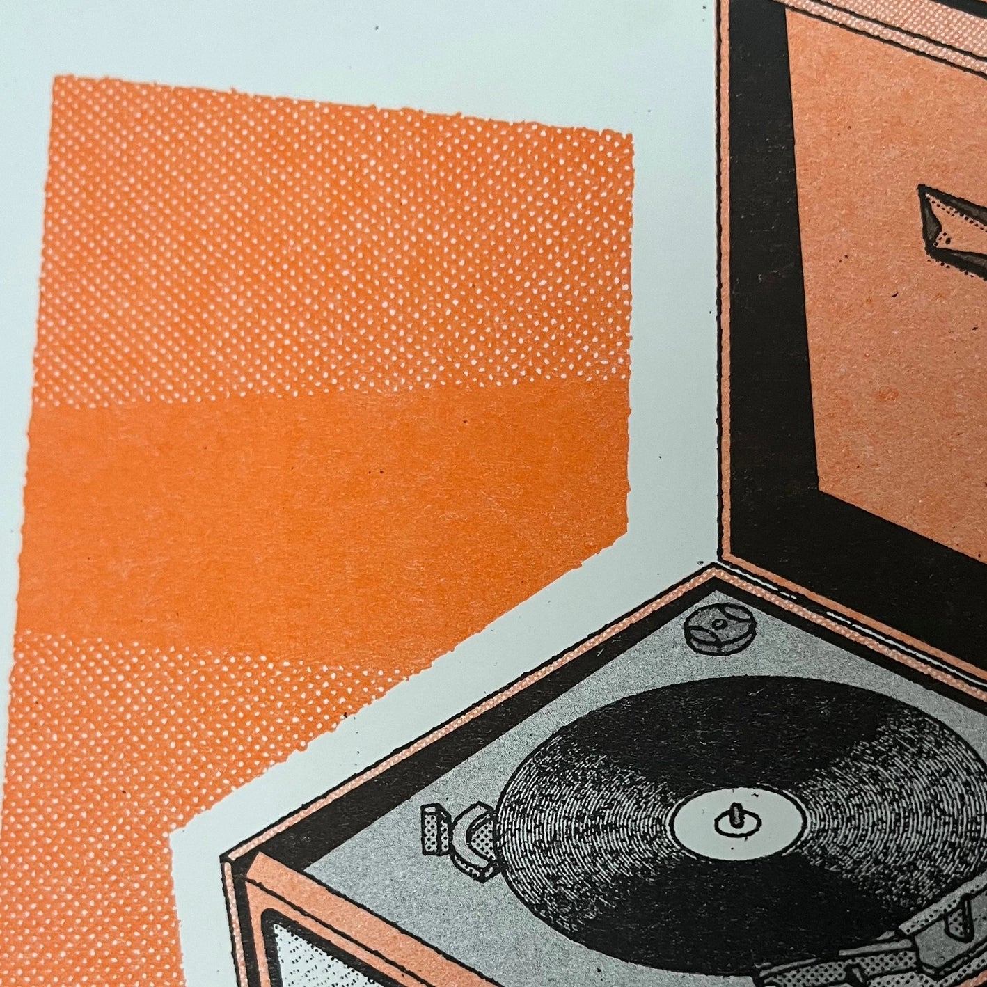 Record Player / Vinyl Risograph Print