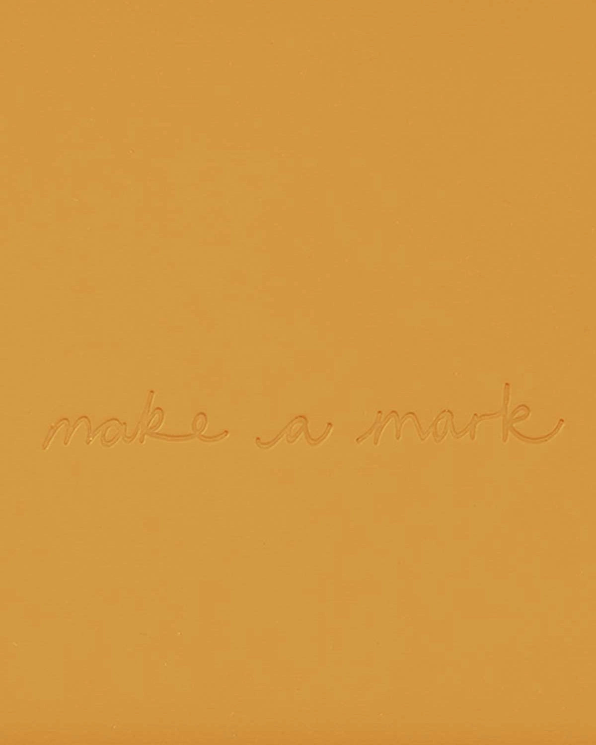 Yellow background with 'make a mark' text