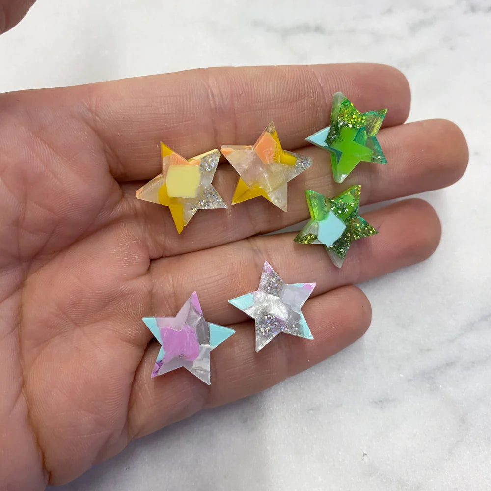 Star Stud Earrings - Recycled Acrylic