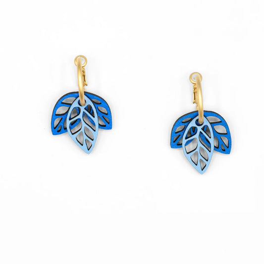 Rustling Blue Hoop Earrings