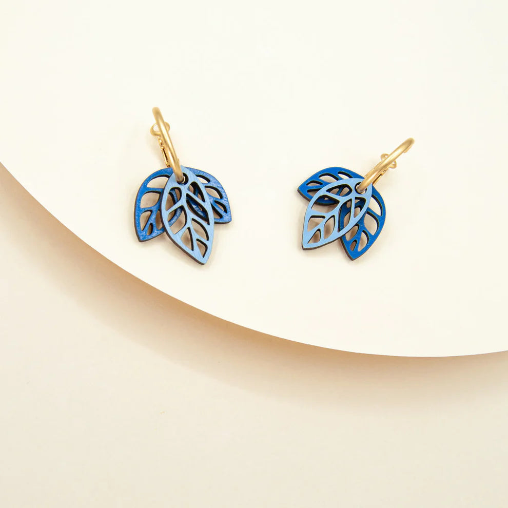 Rustling Blue Hoop Earrings