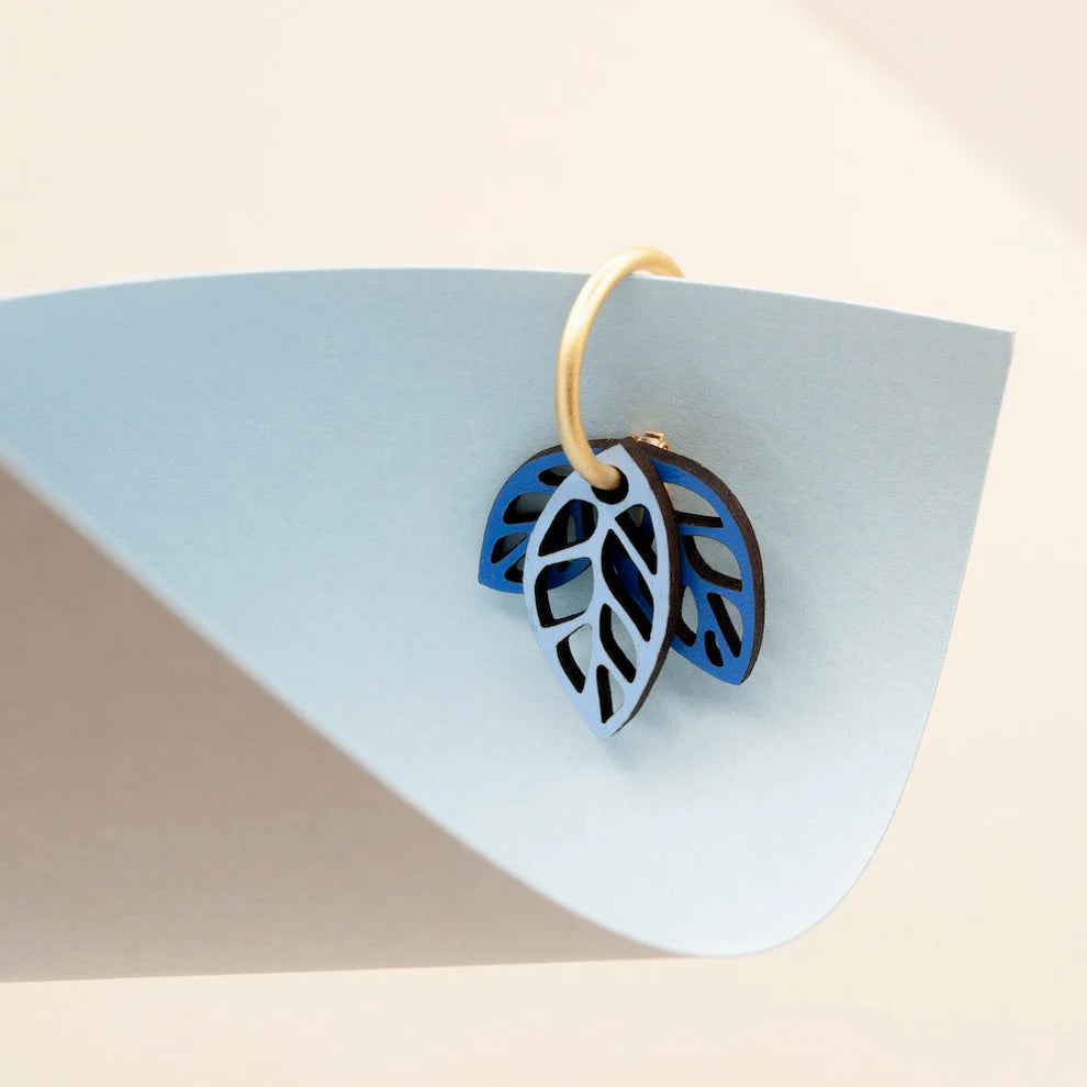 Rustling Blue Hoop Earrings