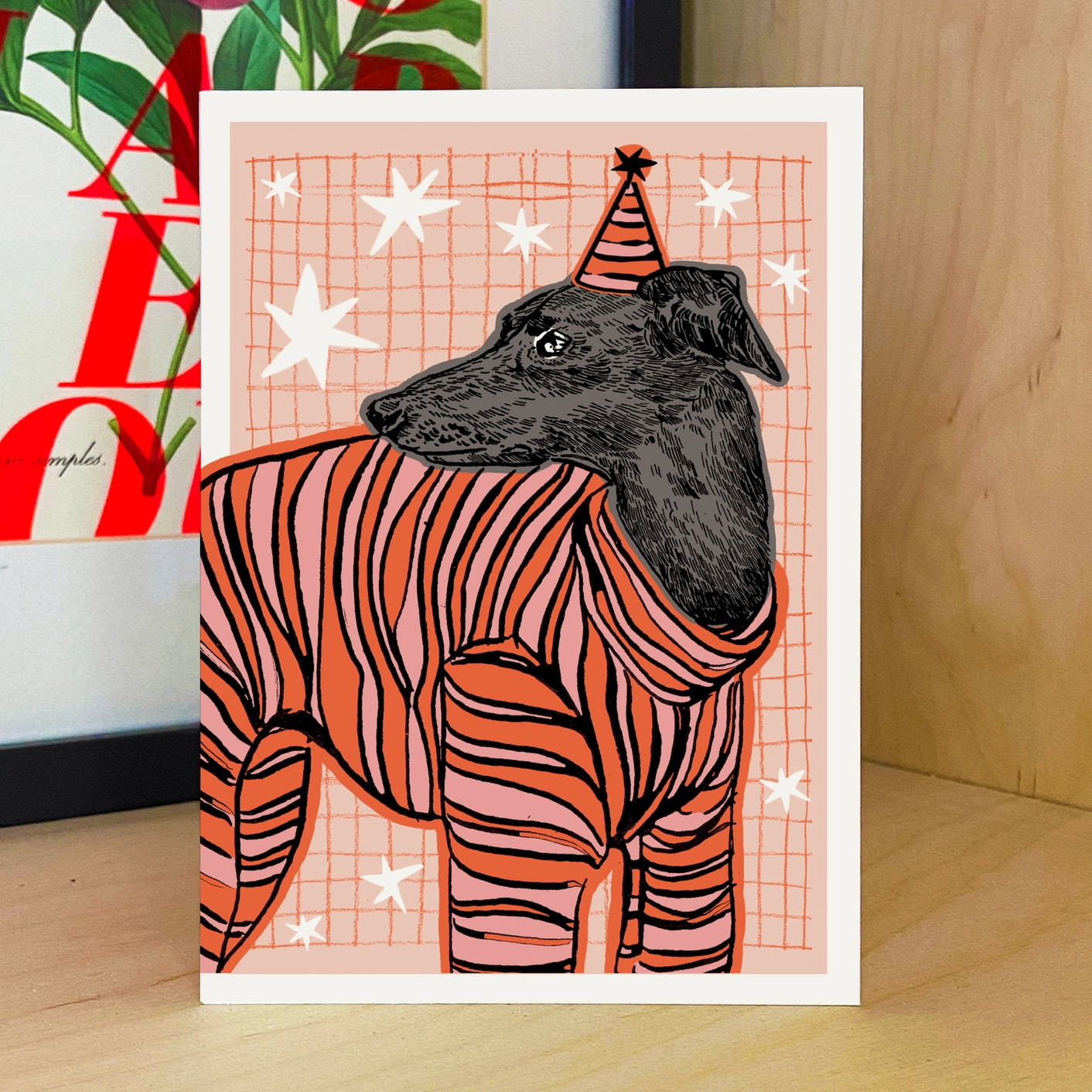 Greyhound Dog Party Card