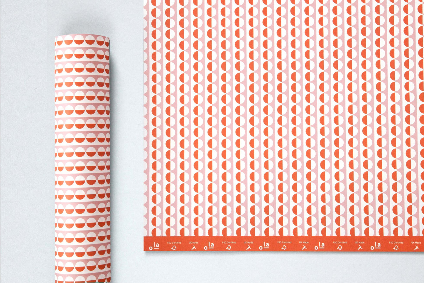 Sophie Pattern Print Gift Wrap - Pink / Orange