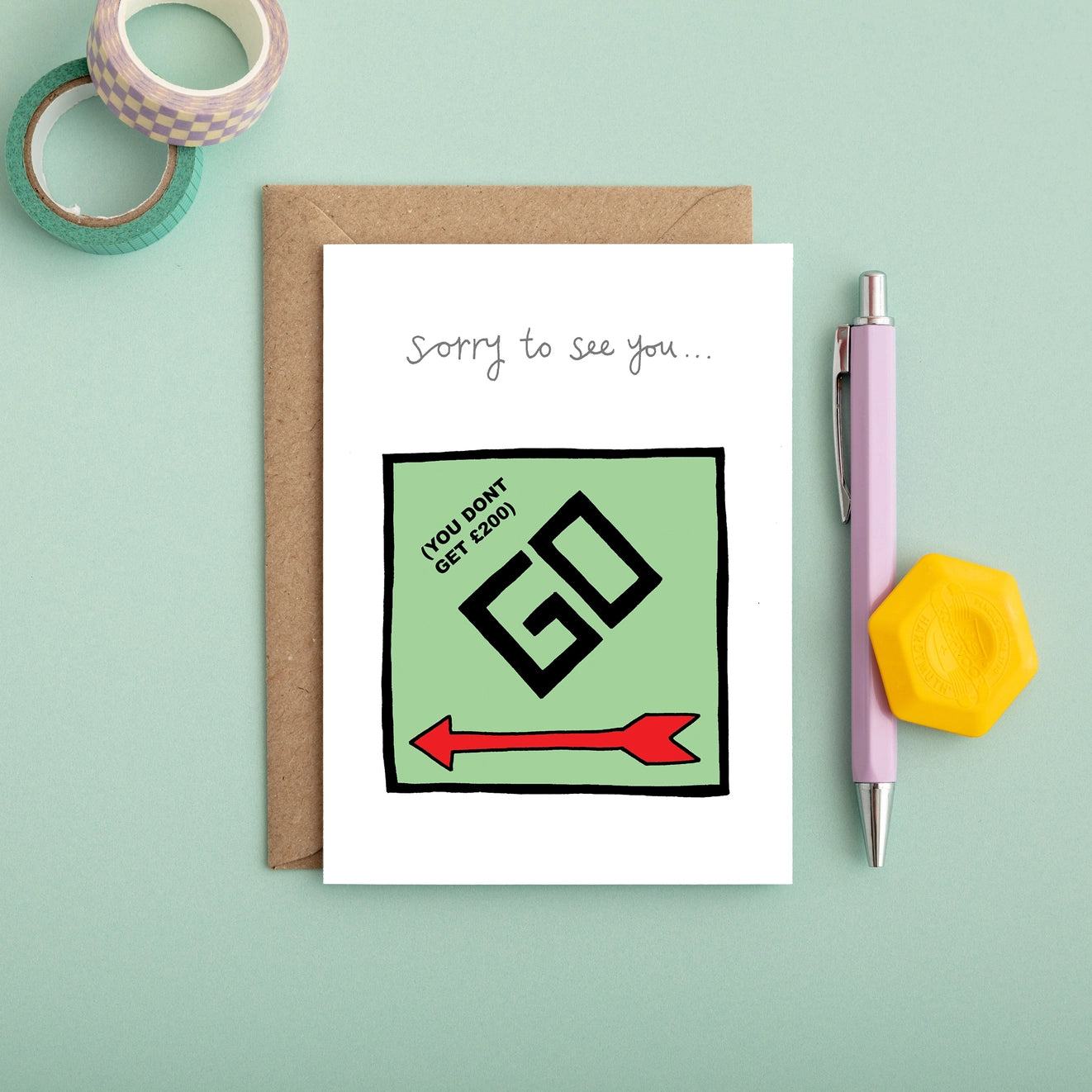 'Go' Monopoly Leaving Card