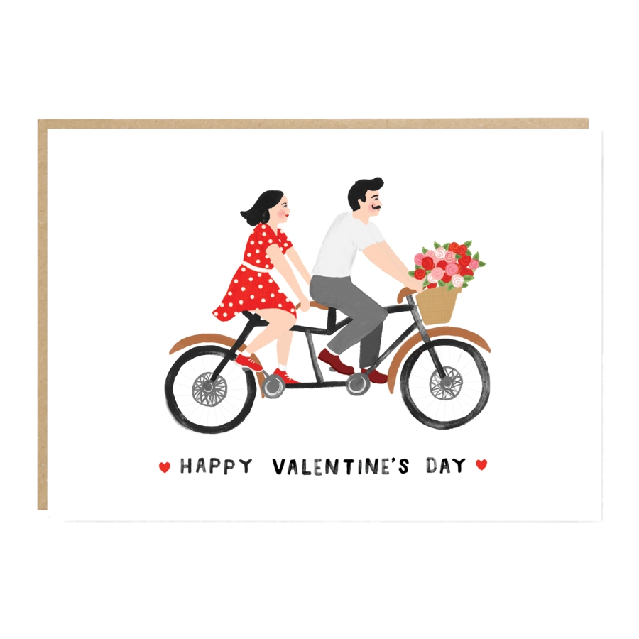 Tandem Bicycle Valentine's Card