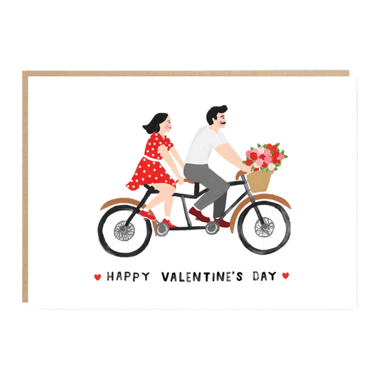 Tandem Bicycle Valentine's Card