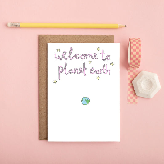 Welcome to Planet Earth New Baby Card