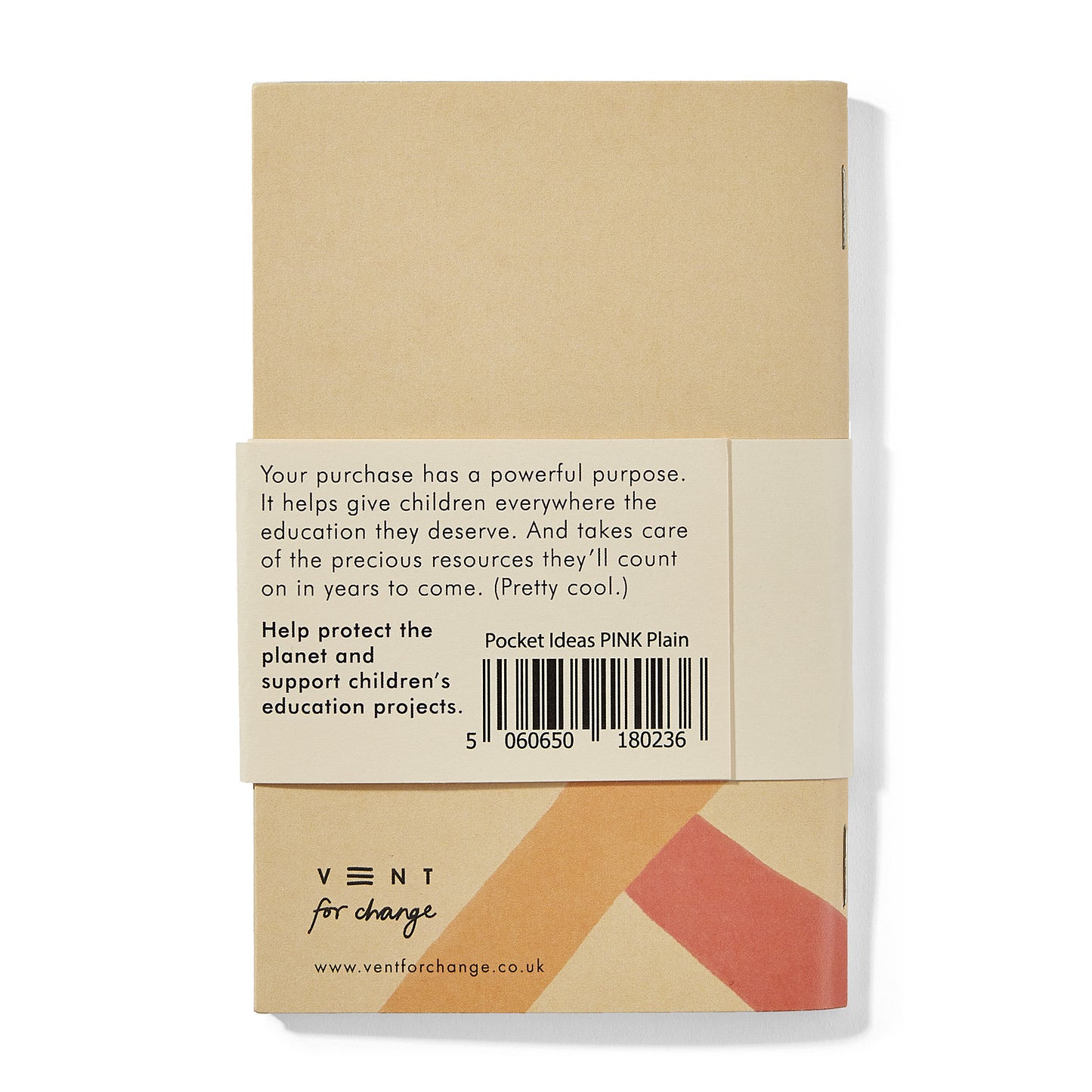 Recycled 'Ideas' Pocket Book (Plain Paper) - Pink