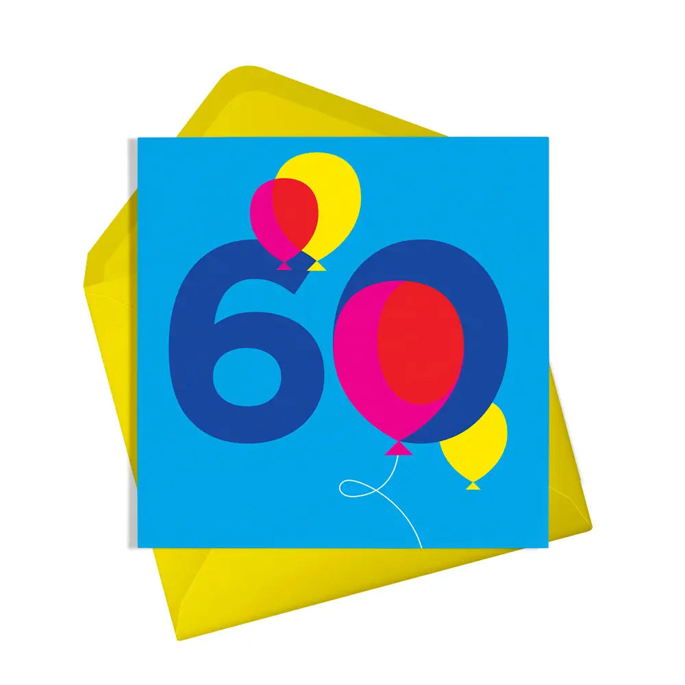 Sixty '60' Balloons Birthday Card
