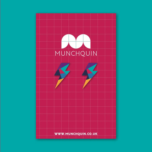 Abstract Lightning Bolt Studs