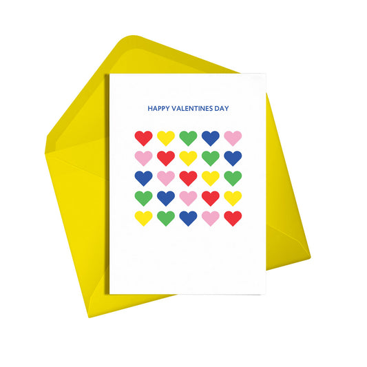 Happy Valentine's Day - Rainbow Hearts Card