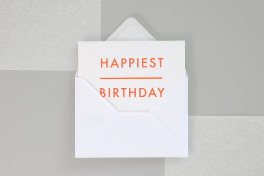 Happiest Birthday Neon Print Card