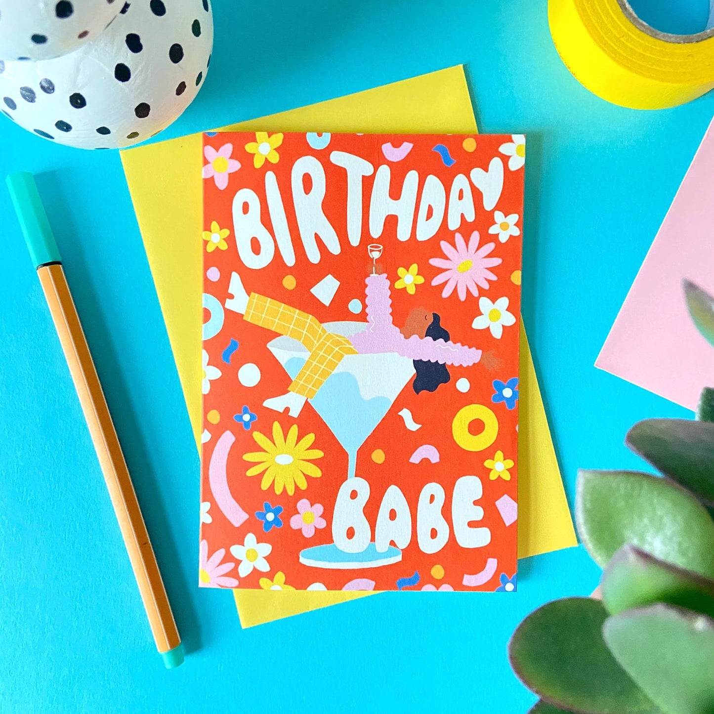 Birthday Babe Flower Card