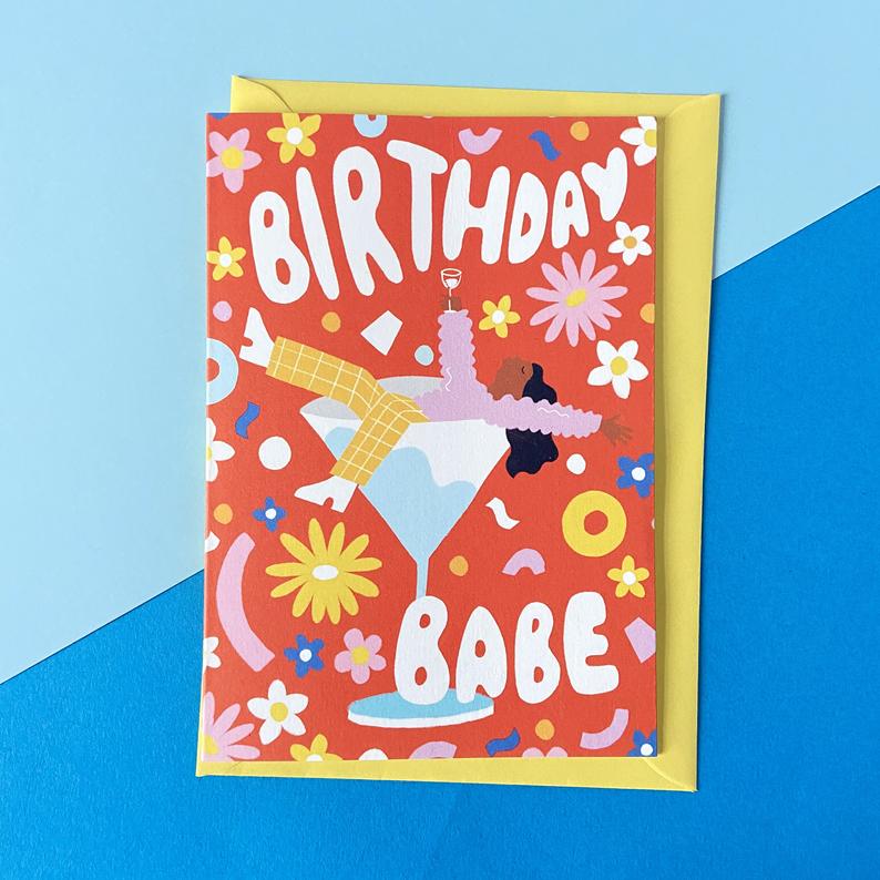 Birthday Babe Flower Card
