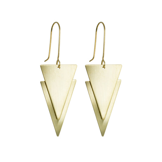 Geometric 'Lucie' Brass Earrings - Loola Loves UK