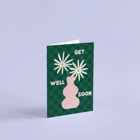 Get Well Soon Floral Vase Card
