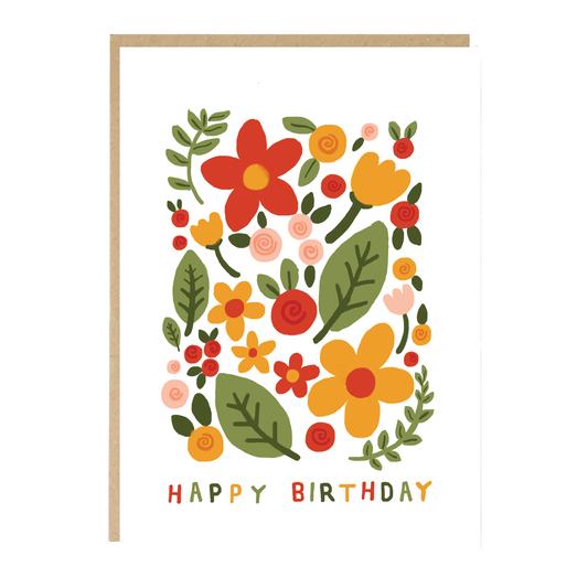 Happy Birthday (Autumn Flowers) Card
