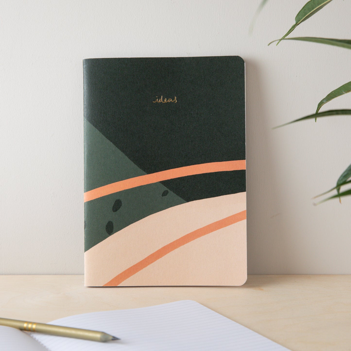 Recycled 'Ideas' Notebook A5 (Lined Paper) - Green