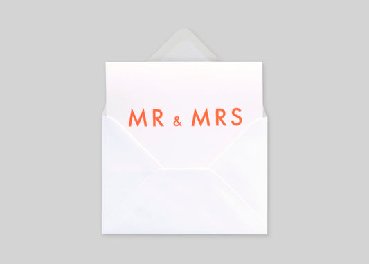 Mr & Mrs Neon Print Card
