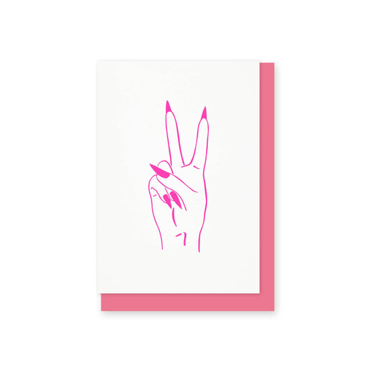 Pink Peace Sign Card