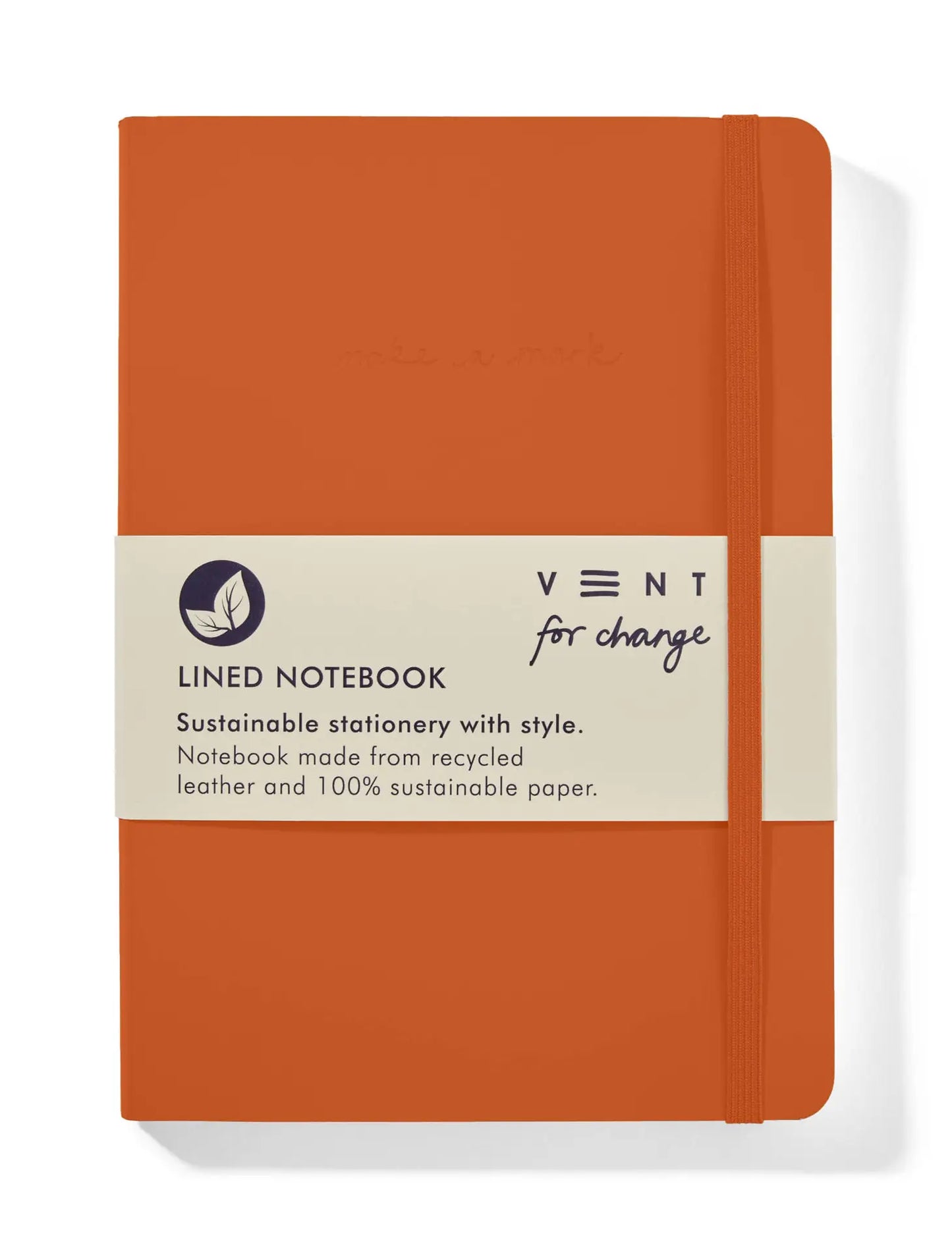 'Make A Mark' Recycled Leather A5 Notebook - Burnt Orange