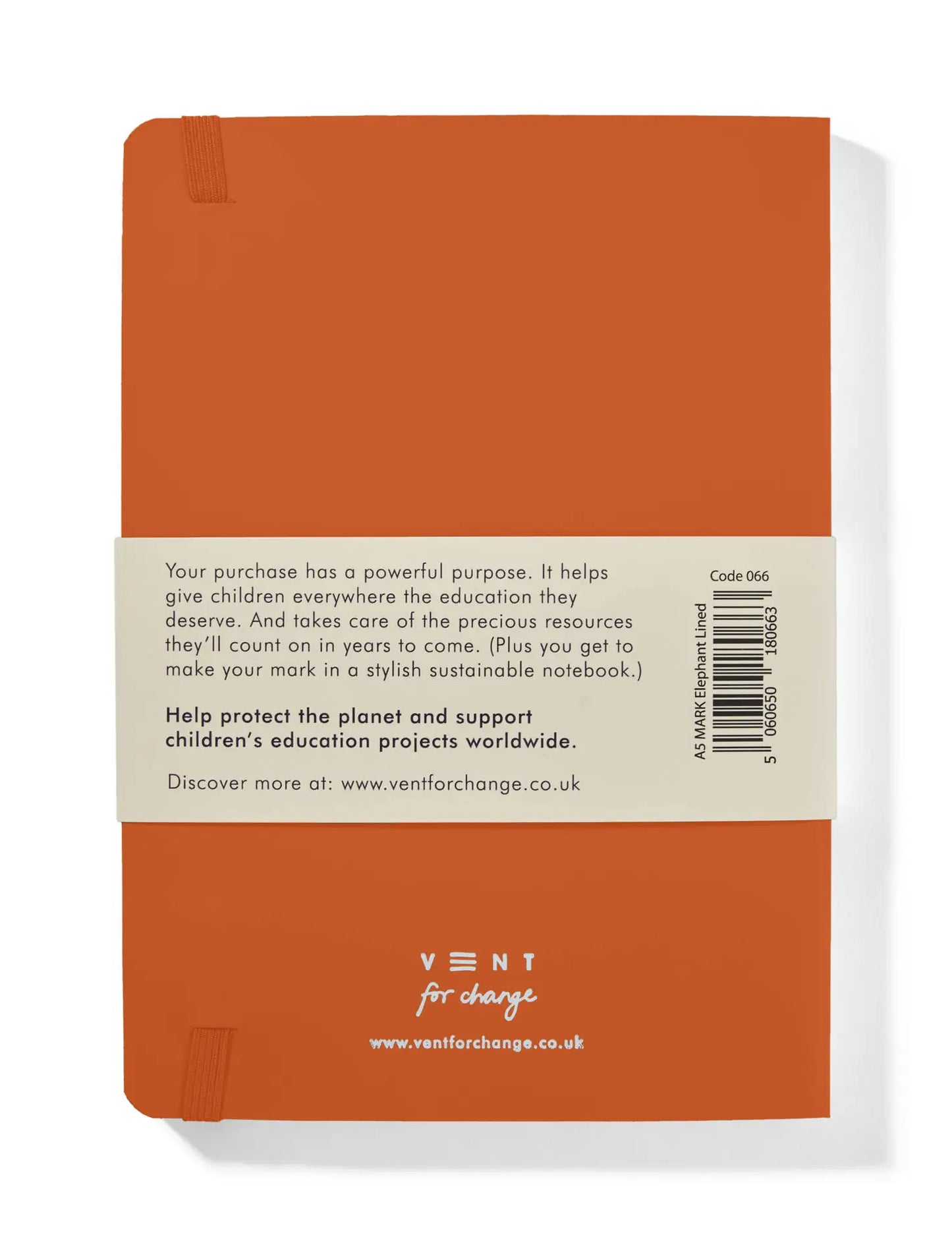 'Make A Mark' Recycled Leather A5 Notebook - Burnt Orange