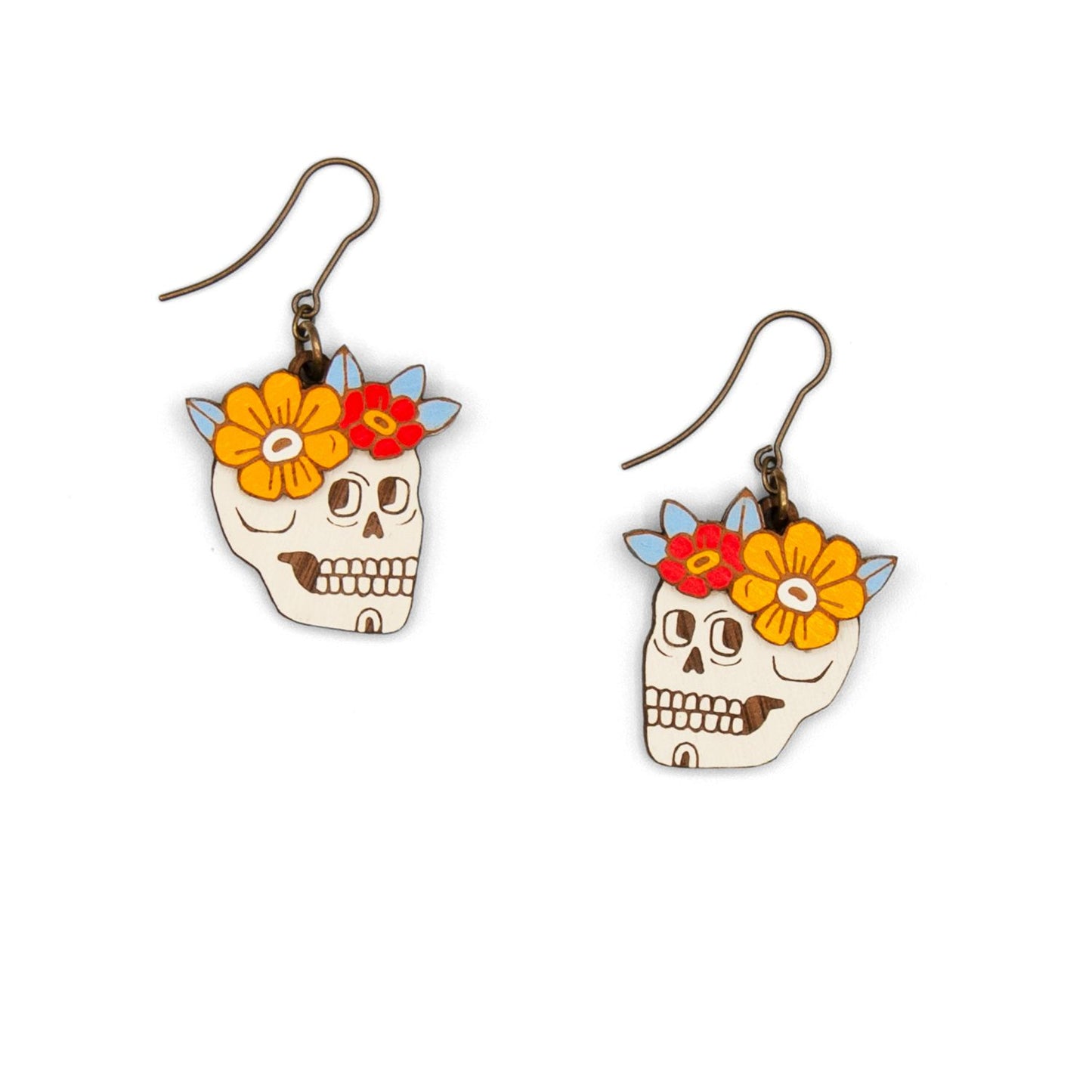 Smiling Calaca Hook Earrings